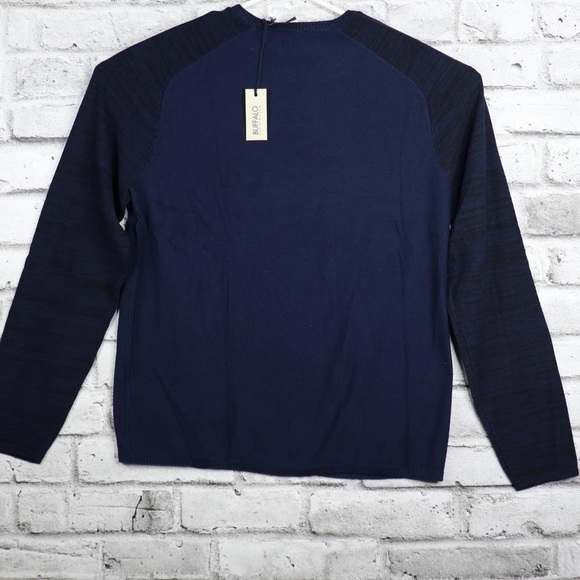 Buffalo David Bitton Wuxi Contrast Long Sleeve Sweater Blue Indigo Size Large - Picture 6 of 9